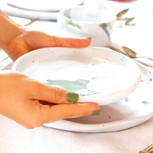Load image into Gallery viewer, Ceramic Handmade Salad Plate in a Watercolour Aesthetic
