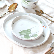 Load image into Gallery viewer, Ceramic Handmade Salad Plate in a Watercolour Aesthetic
