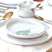 Load image into Gallery viewer, Ceramic Handmade Salad Plate in a Watercolour Aesthetic
